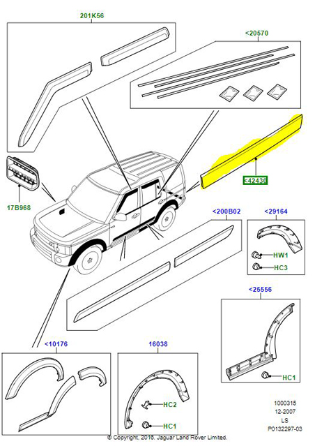 LOWER TAILGATE MOULDING DISCO111         DGP000185MMM