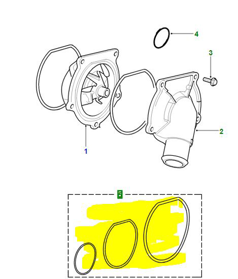 WATER PUMP SEALING RING T16 MPI/TD5  PFQ10001L