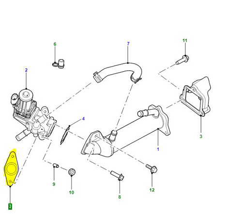 GASKET EGR VALVE DEFENDER PUMA 07-   LR034076