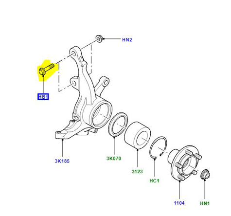 BOLT M16 X 65MM TOP KNUCKLE G-CAT  KYG000031