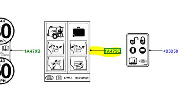 DECAL - SEAT OPERATION 3RD ROW DIS3+4 BAC500620