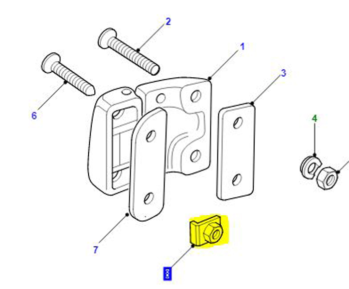 NUT CAPTIVE DOOR HINGE TO BULKHEAD MRC2178