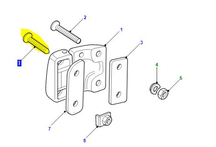 SCREW DOOR HINGE TO BULKHEAD DEF -VA             79221