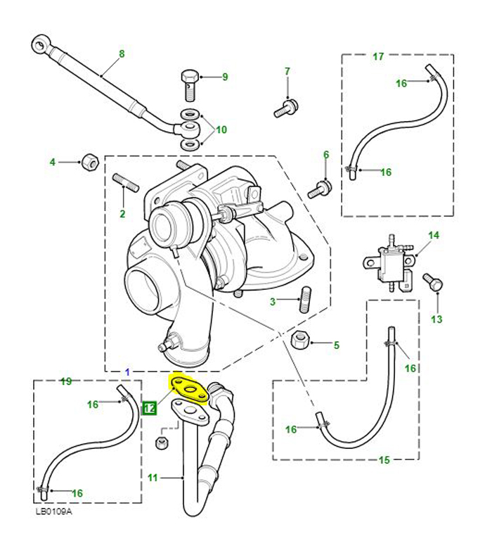 GASKET TURBO OIL DRAIN PIPE TD5  PNT100030