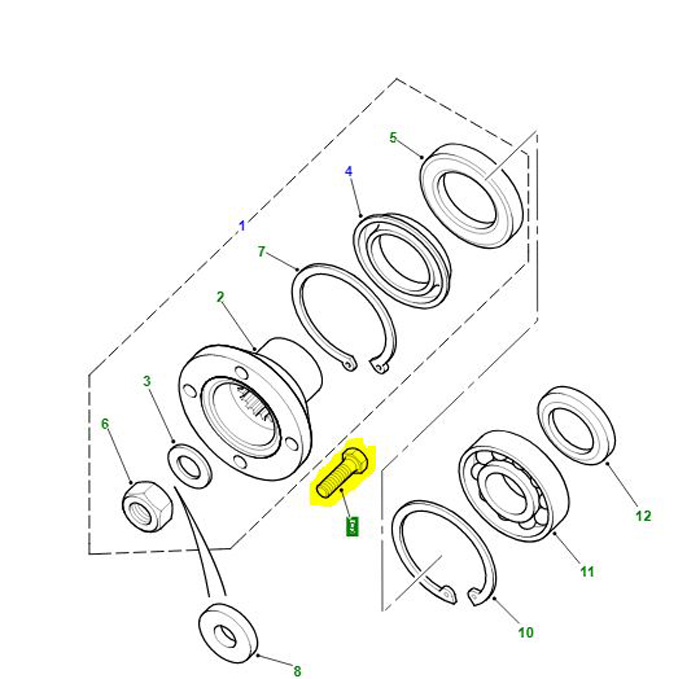 BOLT 3/8UNF X 1 1/4 T BOX FRONT PROPSH          BT606106