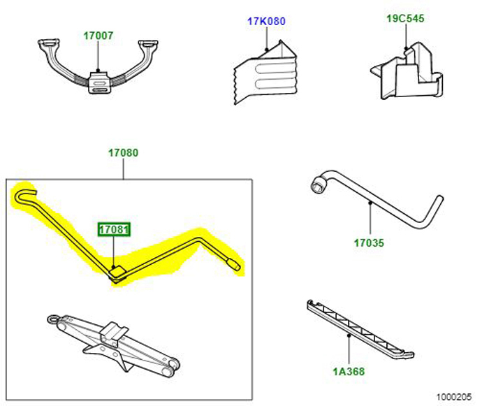 JACK OPERATING HANDLE GCAT >9A           KAH000080