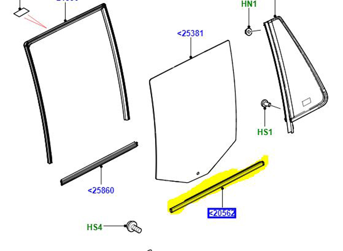 WEATHERSTRIP – DOOR BELT           LR001738