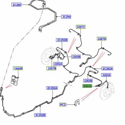 METAL BRAKE PIPE LEFT HAND REAR     LR021678