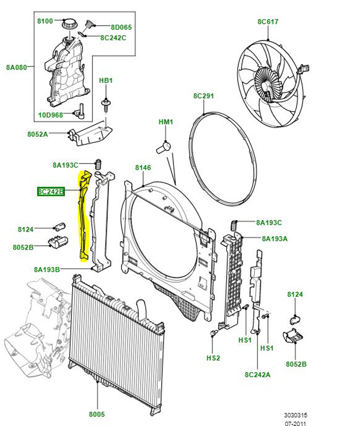 SEAL RIGHT HAND COWL   LR022756