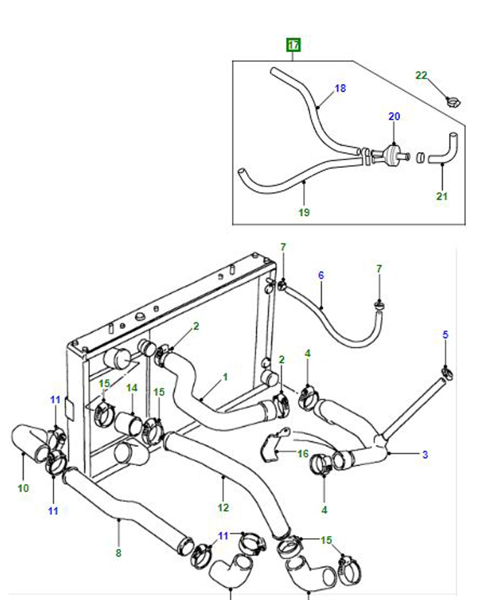 HOSE BLEED HOSE & VALVE 300TDI GENUINE           PCH117840G