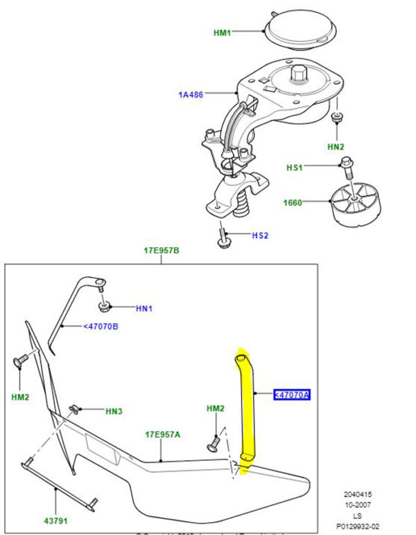 BRACKET LEFT HAND SPARE WHEEL CARRIER RRY500140