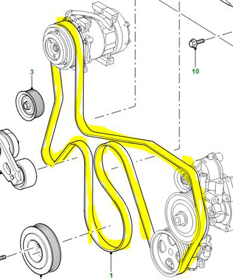 ALTERNATOR DRIVE BELT TD6 NRR L322               PQS000200