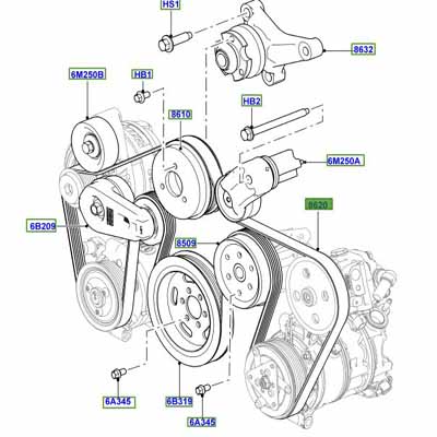 V-BELT  3.0L DIESEL V6          LR018312