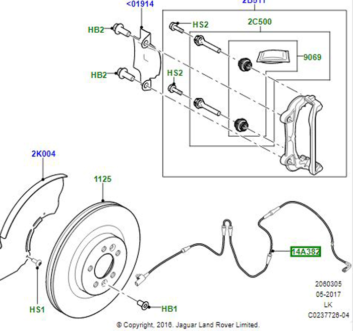 WIRE – BRAKE PAD WEAR WARNING        LR045959