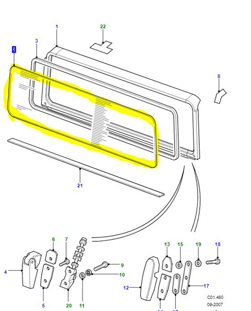 GLASS WINDSCREEN DEFENDER CLEAR	LR042760