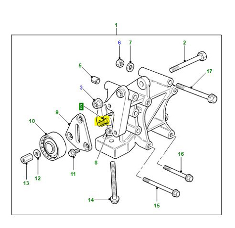 ALTERNATOR TENSIONER SPINDLE F/L   PQL10005L