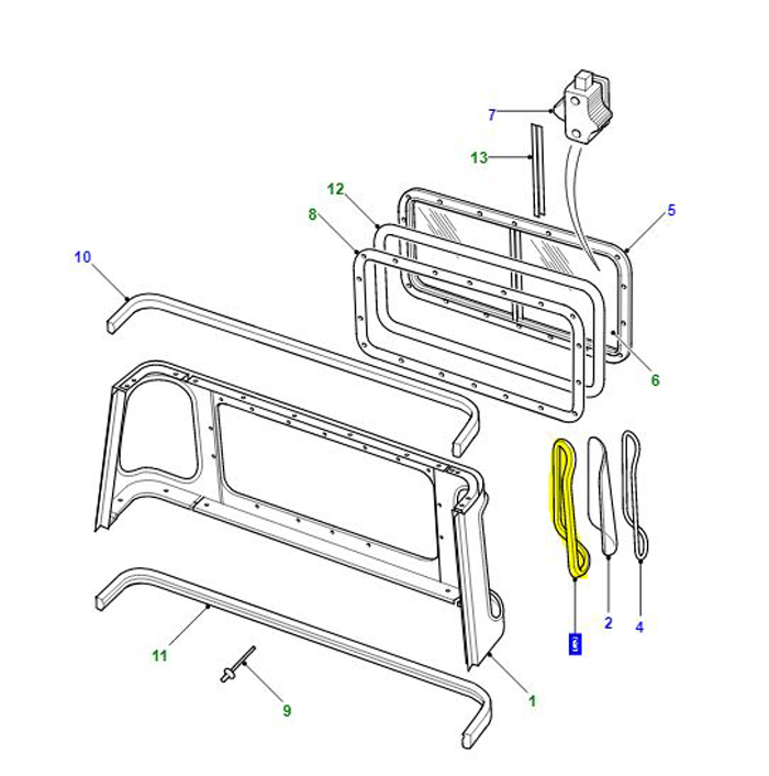 WEATHERSTRIP REAR QUARTER 4MM DEF      	CHB500030