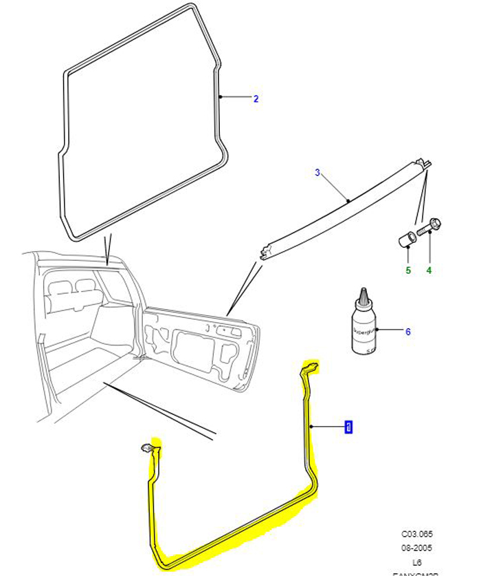 REAR END DOOR SEAL LOWER ONLY F/L        CKE000060