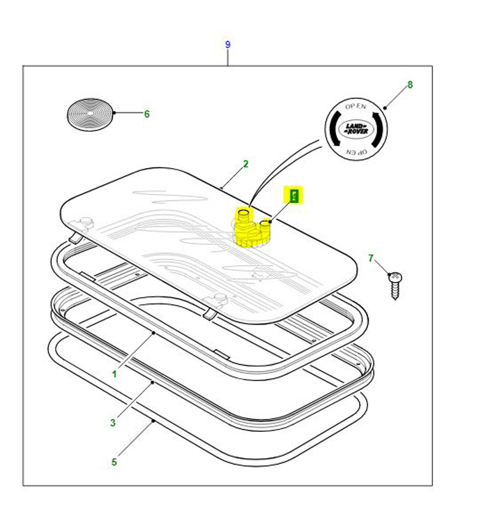 SUNROOF HANDLE ASSEMBLY REAR DIS	   STC982