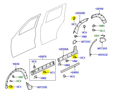 TRIM CLIP DISCOVERY  RR SPORT   FREELANDER  DYC101420