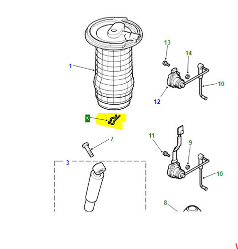 SPRING CLIP AIR SUSP BAG RETAIN NRR                ANR1148