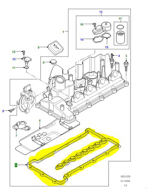 CAMSHAFT COVER GASKET TD4 F/L            LVP100620L