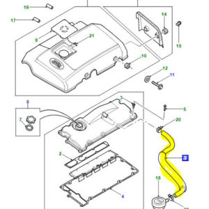CAMSHAFT COVER>BREATHER HOSE TD5 LLH500180