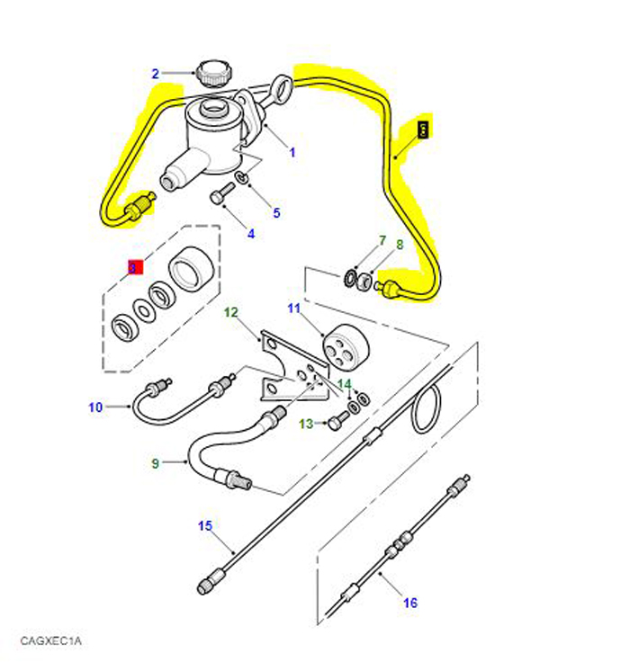 CLUTCH PIPE MASTER CYLINDER TO DAMPER DIESEL LHD DISCOVERY 1  ANR3772