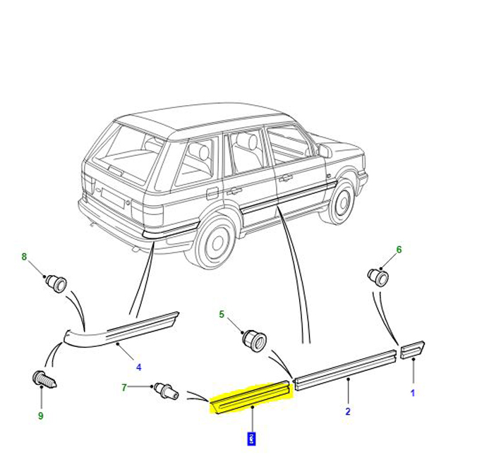 RUBBING STRIP (-)CHROME RHR DOOR NRR                AWR1076