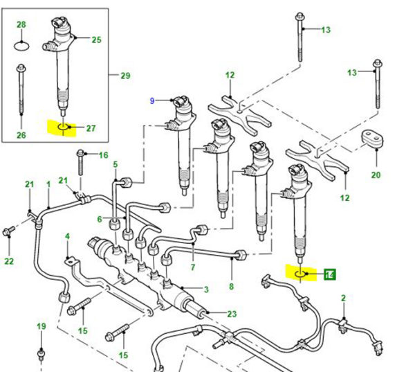 FUEL INJECTOR SEAL TDCI DEF 07> 2.4L LR004662G