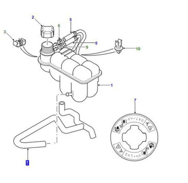 HOSE EXPANSION TANK/FUEL COOLER TD5 PIH100040