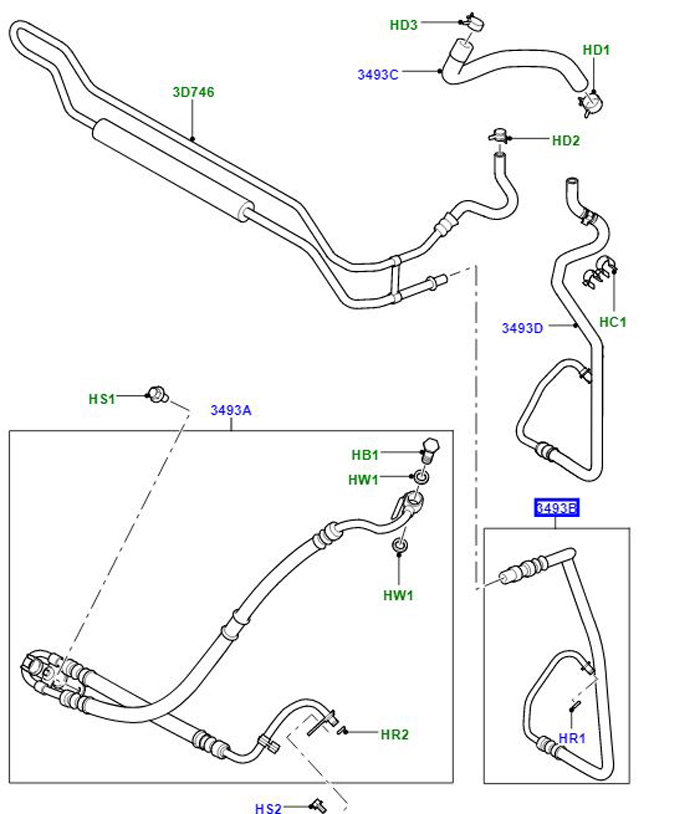 HOSE POWER STEERING 2.7 DIESEL  QEP500643