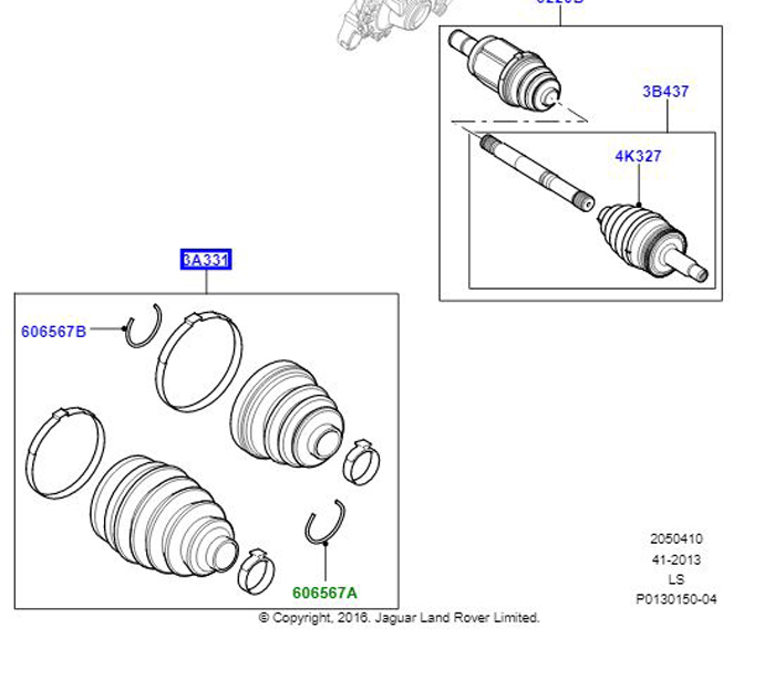 CV BOOT KIT FREELANDER 1A>                       TDR000100