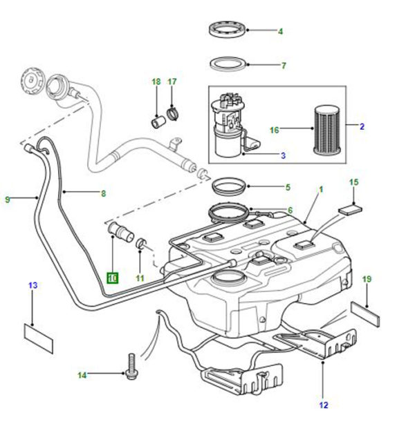 HOSE - FUEL FILLER PIPE TO TANK WFH101840