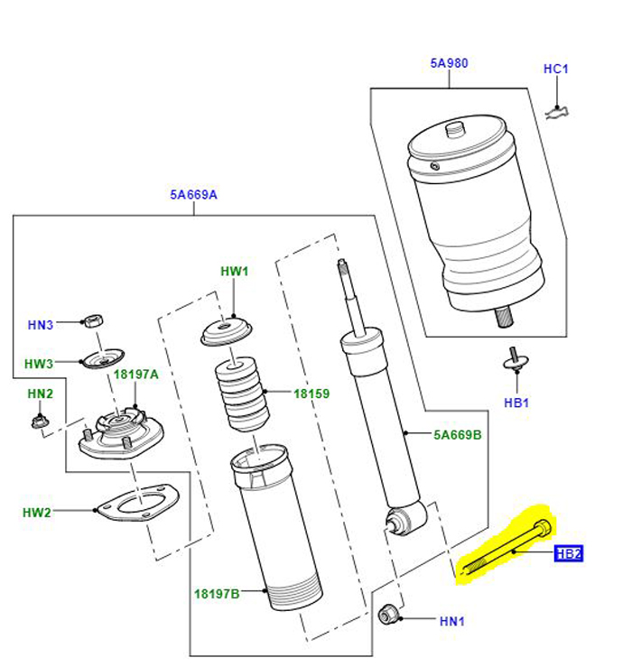 BOLT M14 X 215MM REAR SHOCKS G-CAT    RYP000111