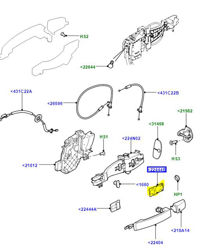 REAR DOOR HANDLE GASKET RRS/DIS3          CXE500040