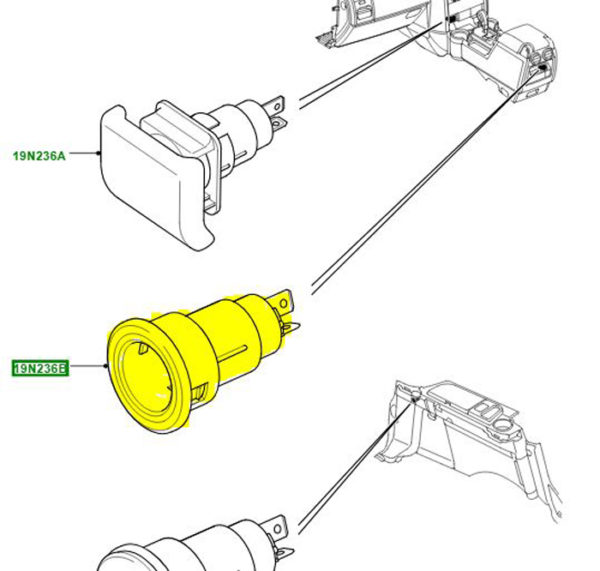 AUXILLARY POWER SOCKET DIS3-RRS-FL2 YXW500070PVJ