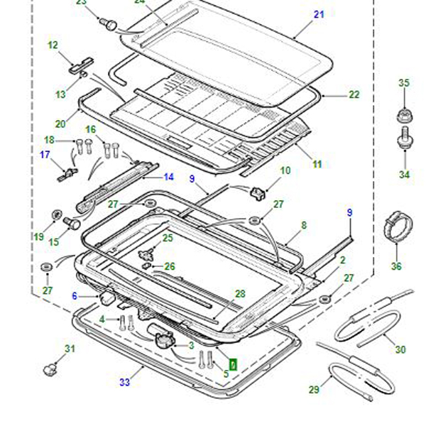 SUNROOF CABLE ELECTRIC 5 DOOR F/L      EGY100191