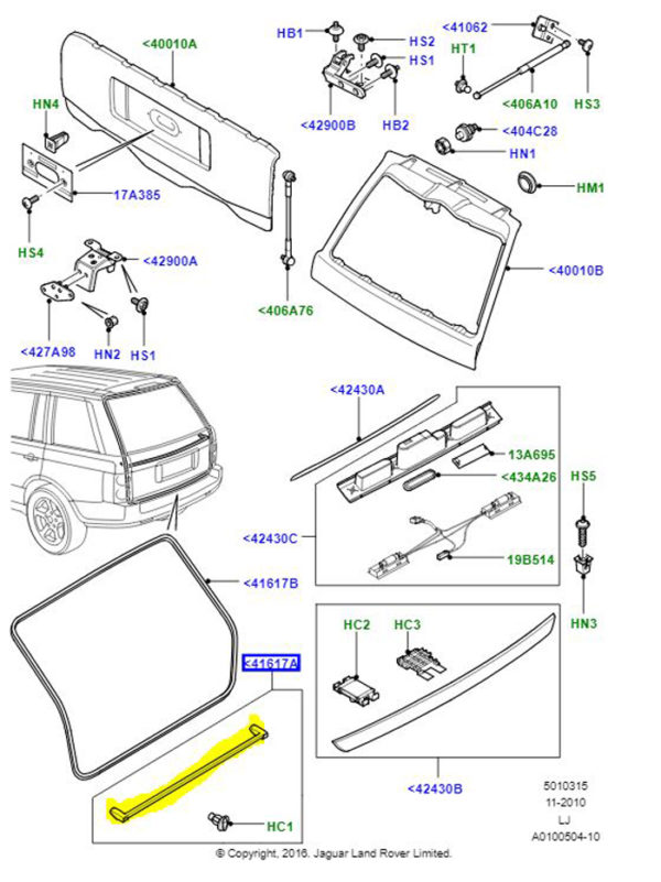 SEAL - CENTER TAILGATE G-CAT LR011845