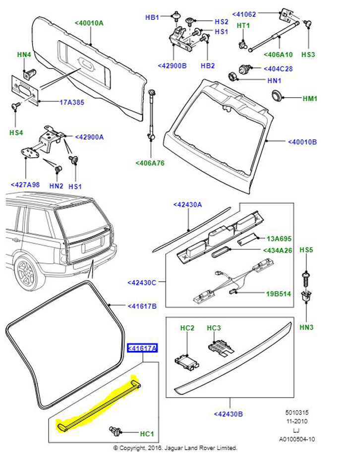 SEAL – CENTER TAILGATE G-CAT           LR011845