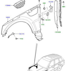 BAFFLE LEFT HAND FRONT WING LR016861