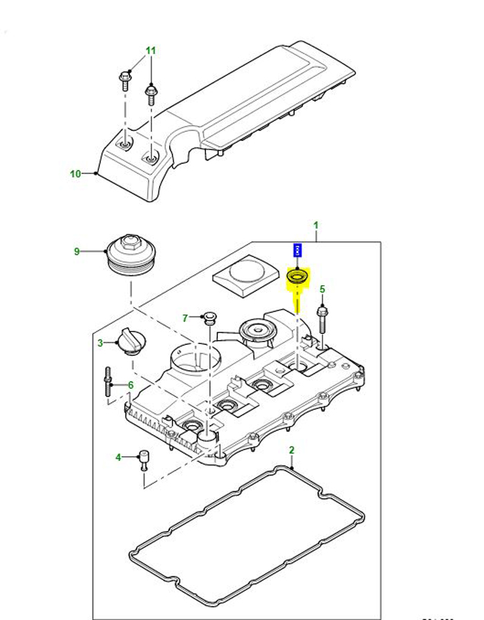 CAMSHAFT COVER>BREATHER HOSE TD5           LLH500180