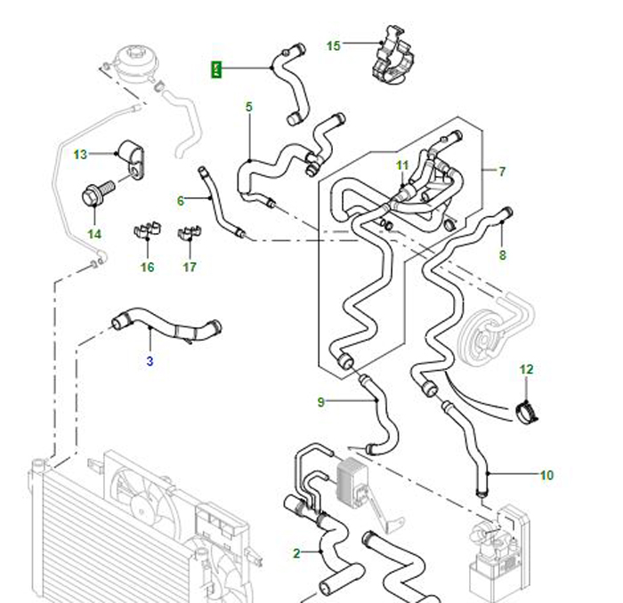 HOSE – HEATER TO RAIL DIESEL F/L         PCH116271