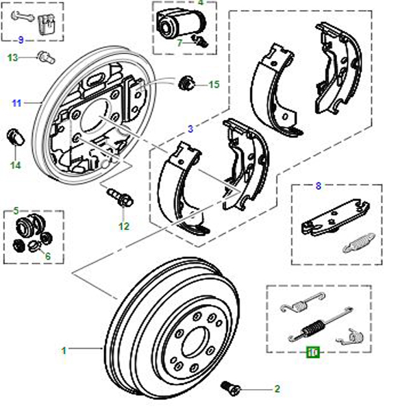 BRAKE SPRING RETURN-AXLE SET SMN100250