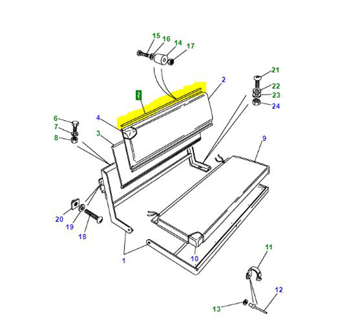 ROD REAR FORWARD FACING TWO SEAT BENCH 301476