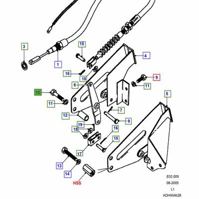 BOLT M8 x 45 HANDBRAKE CABLE  BH108091L