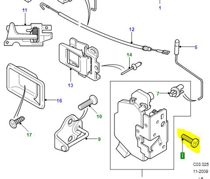SCREW LATCH TO DOOR ASR1514