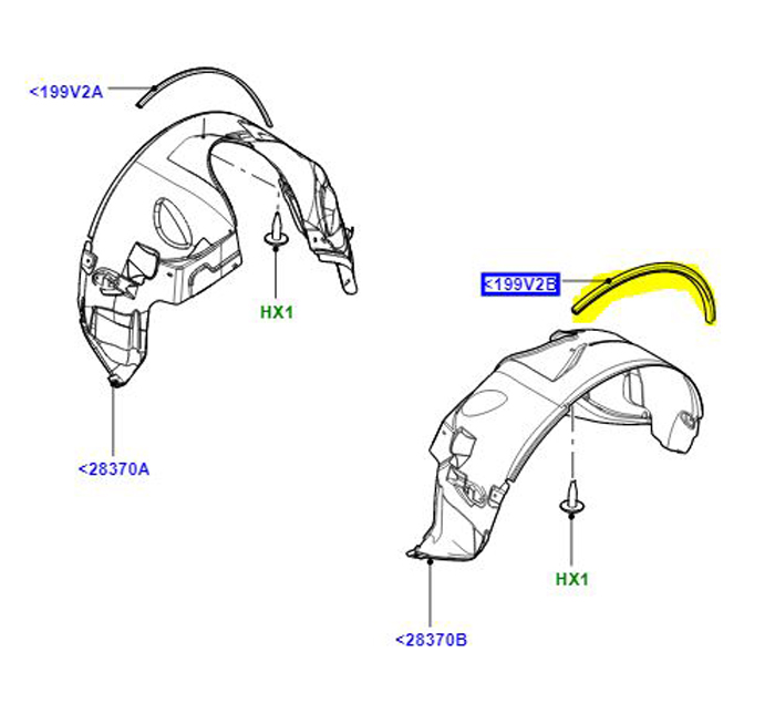 INNER WHEEL ARCH SEAL LEFT HAND FRONT  LR031593