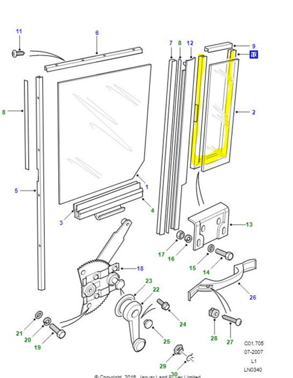 CHANNEL REAR QUARTER GLASS RUN MXC5830