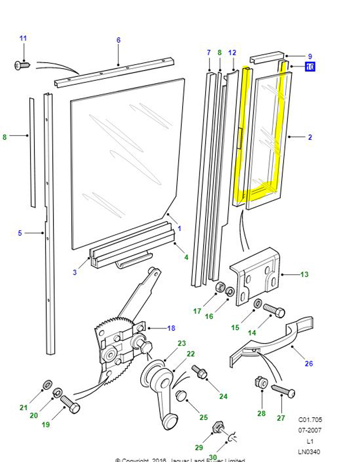 CHANNEL REAR QUARTER GLASS RUN  MXC5830